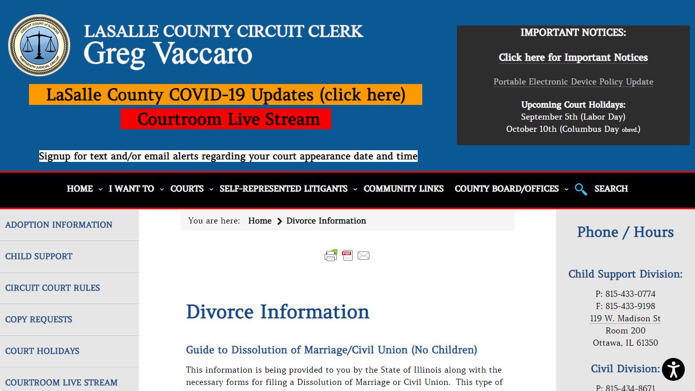 Divorce Information - LaSalle County Circuit Clerk